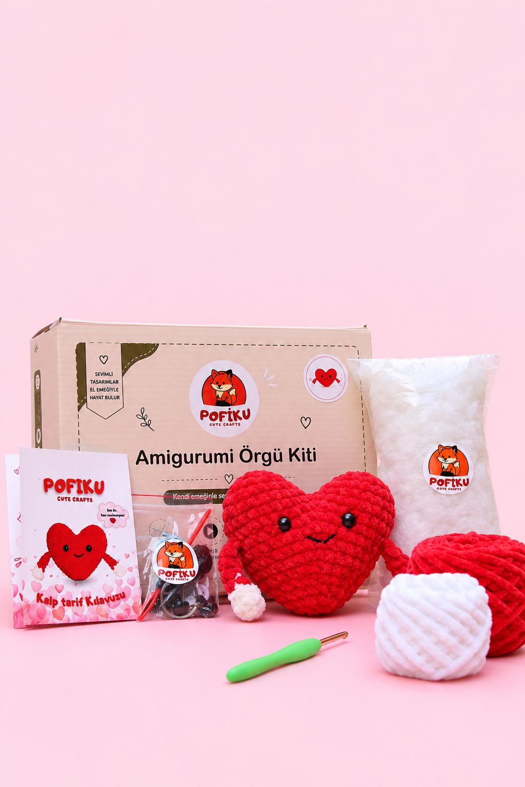 Amigurumi Kalp Örgü Kiti